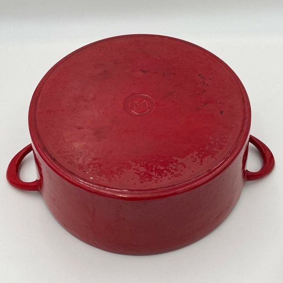 Round Dutch Oven MARIO BATALI by DANKS Cast Iron Enameled Red - Picture 9 of 9
